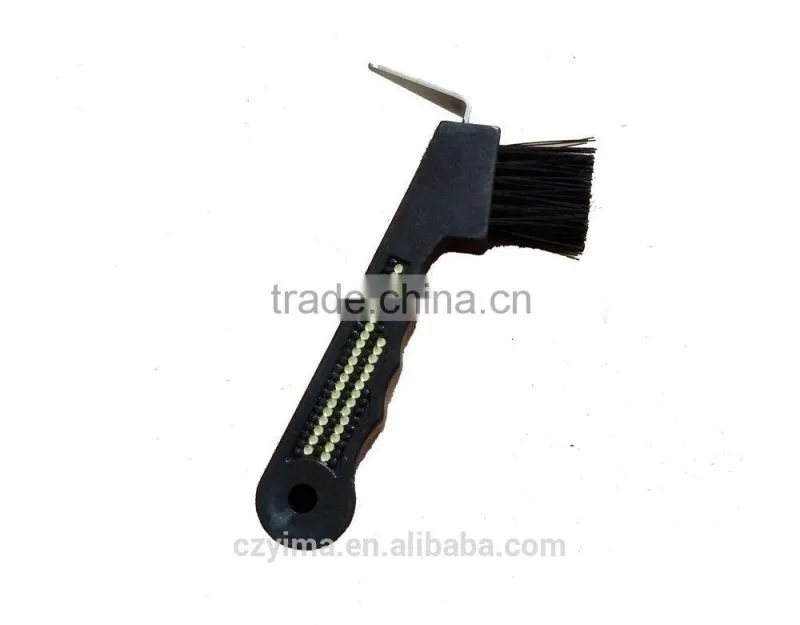 New designed bling horse hoof pick with green black rhinestones