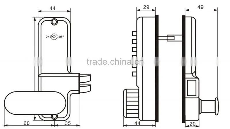 OSPON Mechanical pushbutton keyless glass door lock stain chrom S611TR