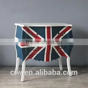 RCH-4073-1 Anqitue union jack chair/ottoman fabric chairs