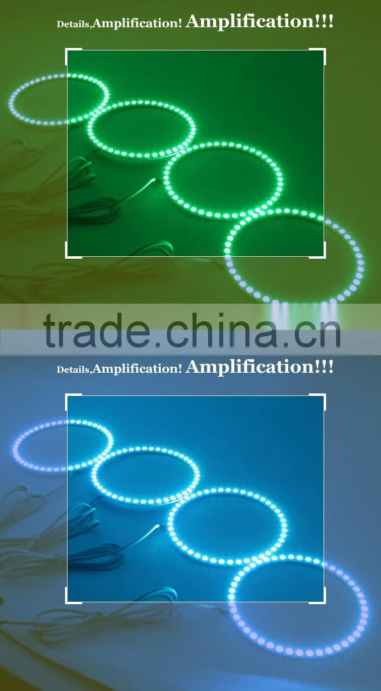 100mm RGB led angel eye changing color by the remote for Ford and Volvo