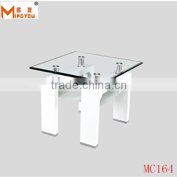 square glass top wood side table