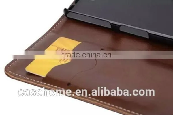 Book Style Dark Color PU Leather Case for Sony Xperia Z5 mini With Card Holder