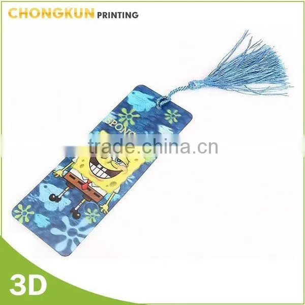 custom gift lenticular bookmark, 3d bookmark with tassel for gift