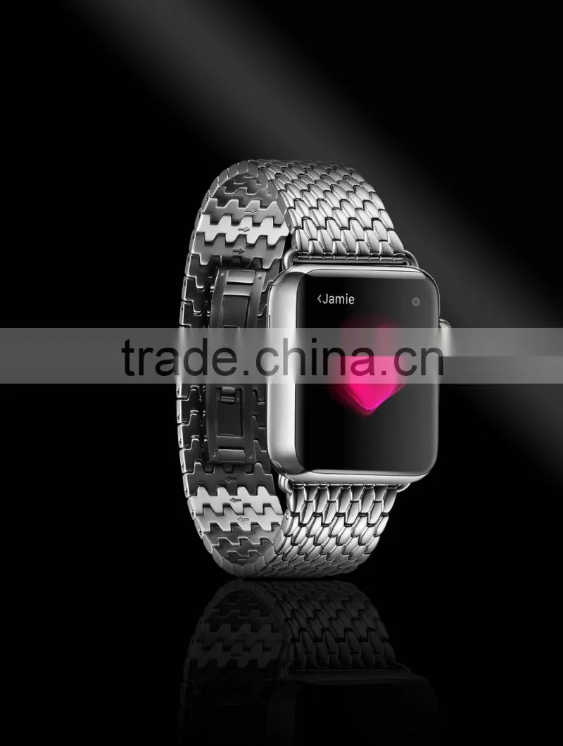Icarer Armour Stainless Steel Watch Band For iWatch Sliver Wrist Strap For 38MM Apple Watch MT-4251