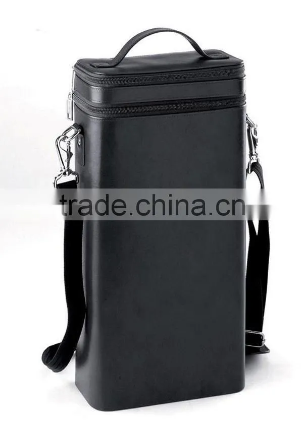 2015 New Design Promotion Pretty PU leather wine bottle holder