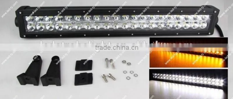 High Quality 120w Amber and White LED Light Bar 21.5 inch LED Offroad Light Bar for jeep, 4WD, 4X4, Boat