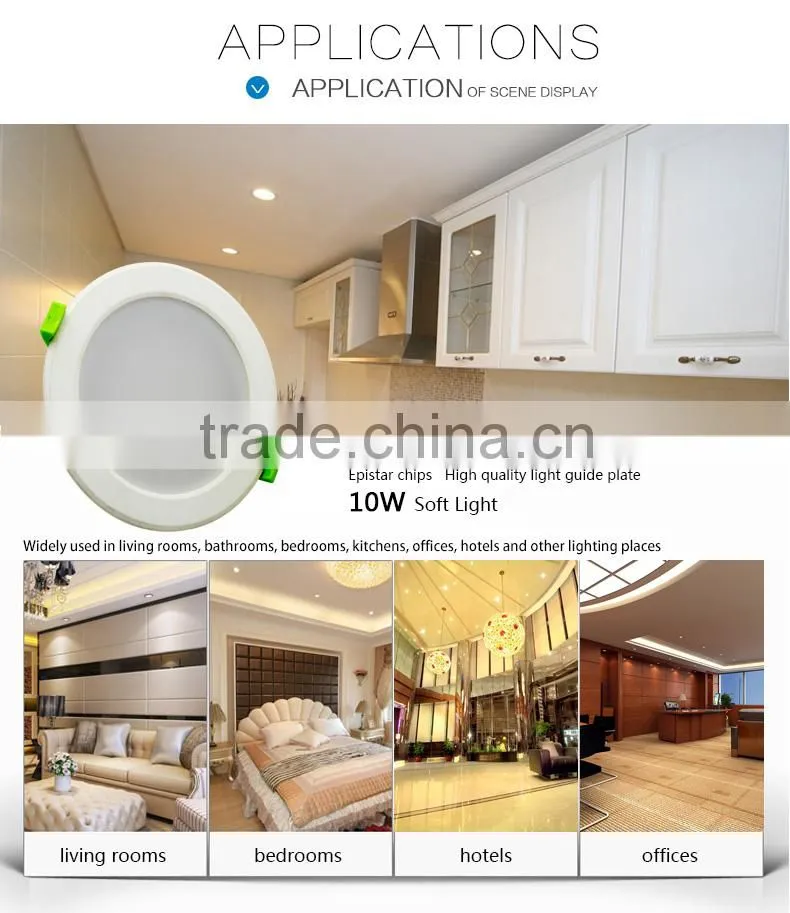 Highly Reliable 105mm Cutout Built-in Driver SAA 13W 15W Integrated Dimmable LED Downlight