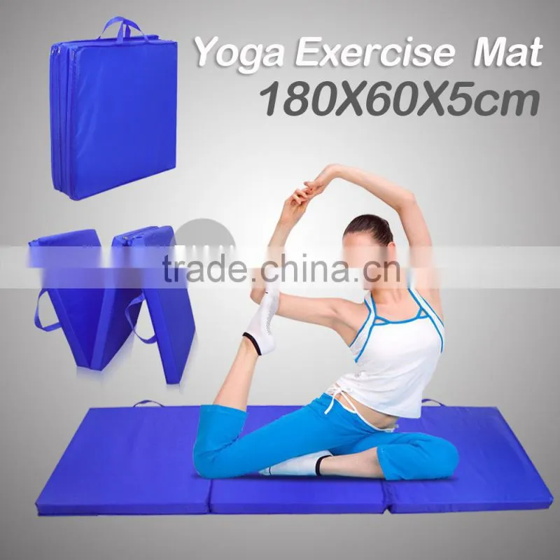 6x2'x2" Gymnastics Gym Folding Exercise Aerobics Mats Pink Stretching Yoga Mat
