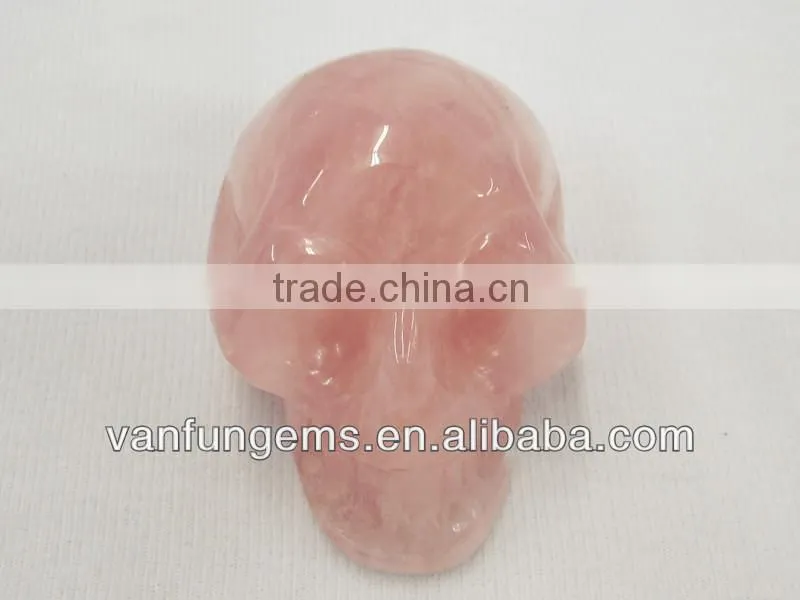 Wholesale Natural Pink Crystal Carving Skull