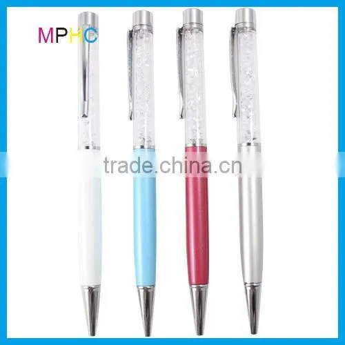 High Quality Screen Touch Stylus Metal Ballpoint Pen with Crystal decoration