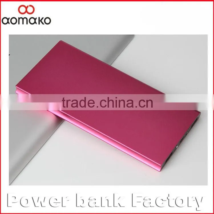 G005 Aluminum metal custom logo slim portable dual usb port mobile charger power bank 8000mah
