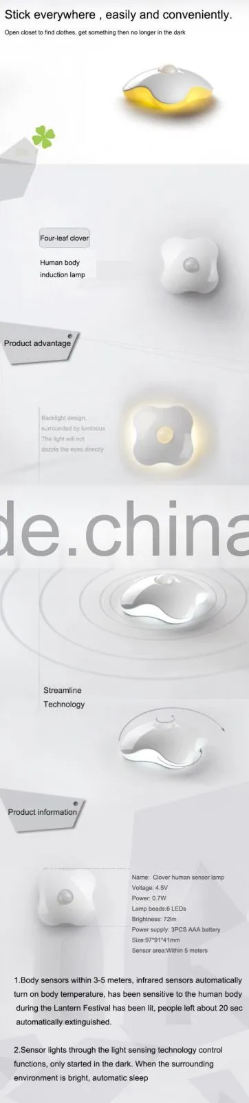 Micro USB human sensor light