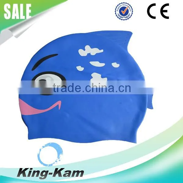 2015 Custom Print Sports Silicone Swim Cap Animal Swimming Caps