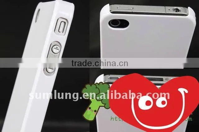 Clear sublimation Cover Case for iPhone 4s 4gs . Untransparent White color