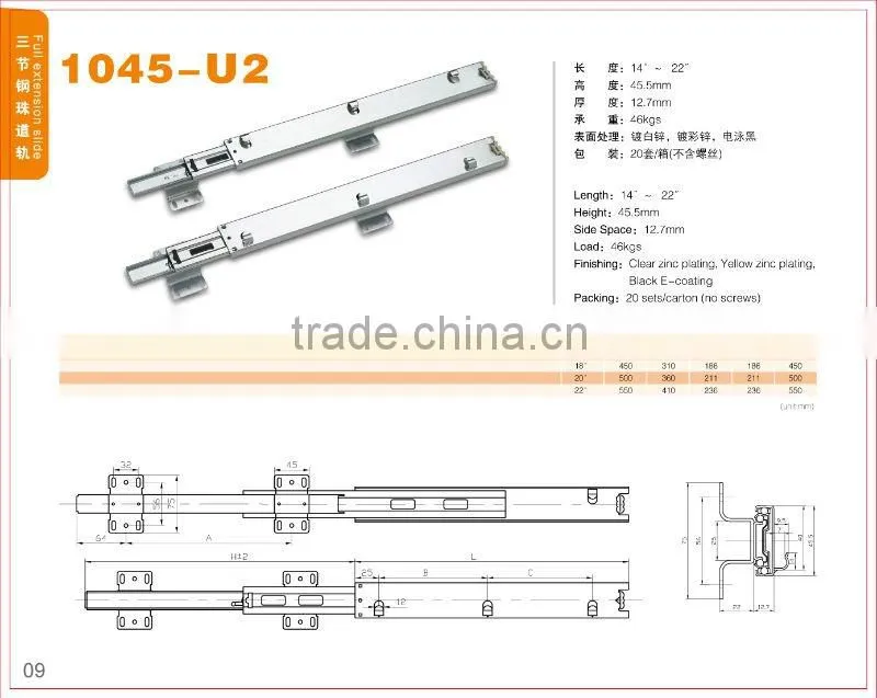 kitchen basket slide 1045-U2