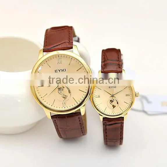 Best Selling EYKI Brand Wrist Watch Couple High Grade Leather Hand Clock Unisex