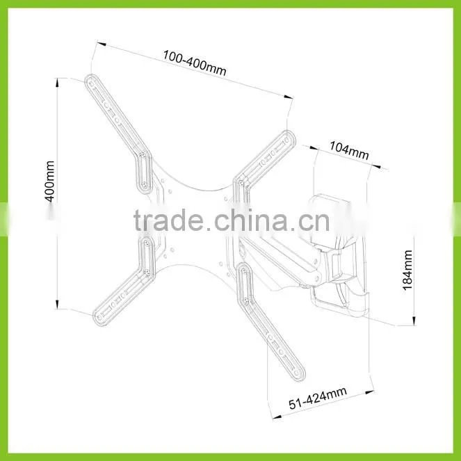 GS101M-SW VESA 400x400 Gas Spring Full Motion Slim Wall Mount