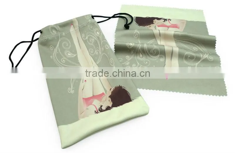 customized green velvet pouch