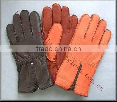 HS089 fashion leather gloves brown leather gloves