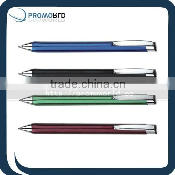 Big clip color metal pen metal engraving pen metal with plastic ballpen