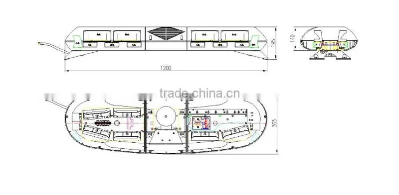 fire truck/ambulance/police led lightbar with built-in speaker TD-6208