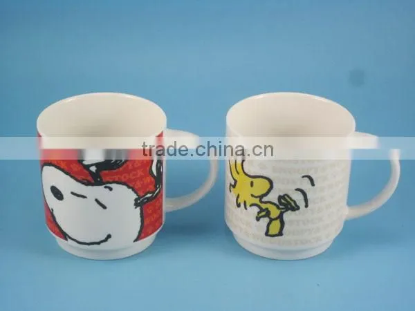 YF28030 Custom animal pattern printed stackable ceramic mug