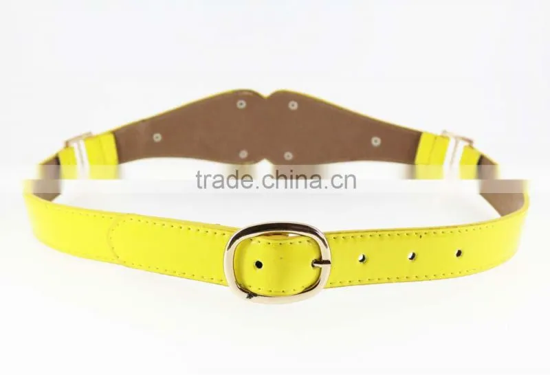 Hot sale Women's PU fashion girls dresses belt with shiny metal accessories for dress