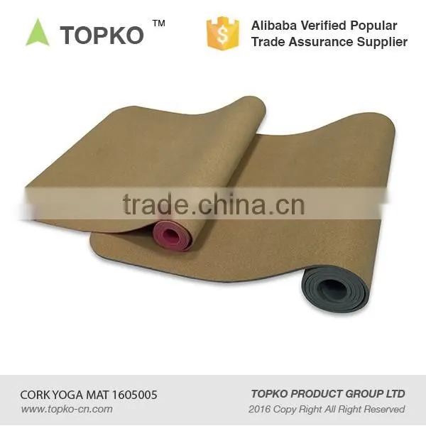 TOPKO new generation TPE cork yoga mat natural cork mat