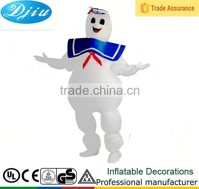 DJ-CO-161 NEW Adult Fancy Halloween Ghostbusters Inflatable Genius Marshmallow Costume