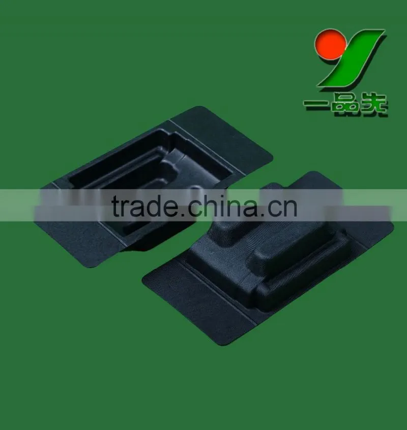 Black Color Fiber Molded Biodegradable Protective Packaging Inserts Trays plastic blister packaging