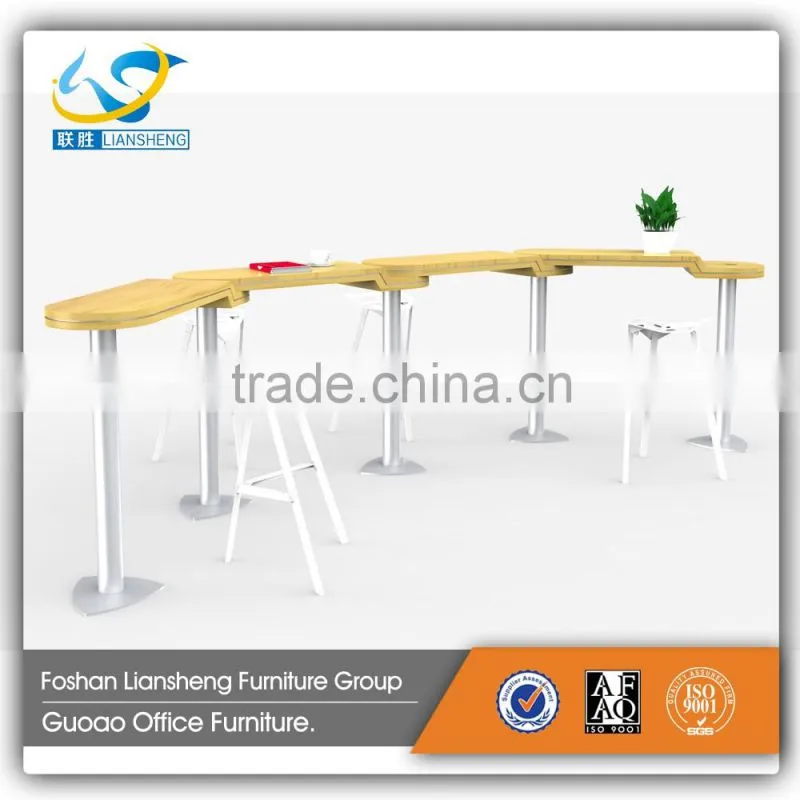 Modern custom made design long wooden top high bar table GAT29