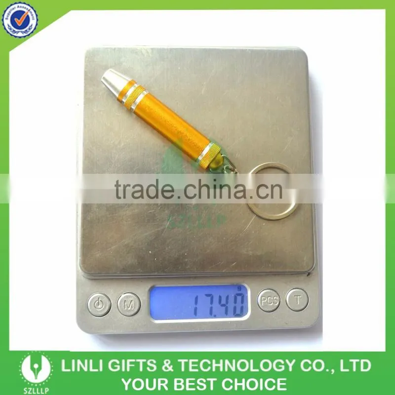 Torch Shaped Metal Aluminium Tool Kit Keyring