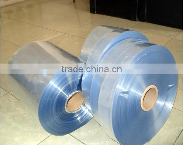 pvc semi tube shrink film/label print pvc shrink film /pvc heat shrink film/color pvc printing shrink film manufacture