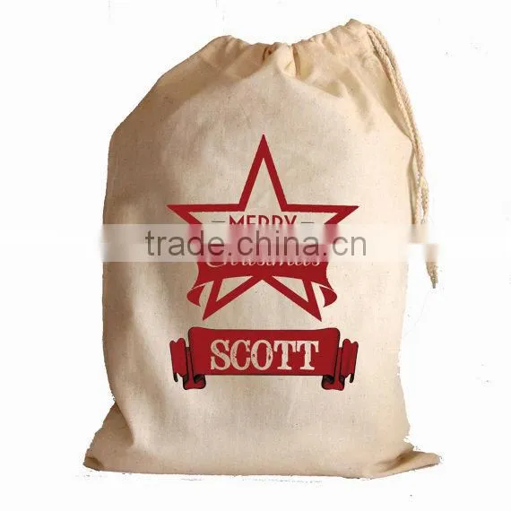 Cartoon design eco drawstring christmas bag,christmas gift bag