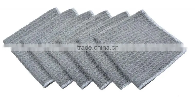 Sinland Microfiber Waffle Weave Kitchen Towels Dish Cloth 16inch X 24inch Grey