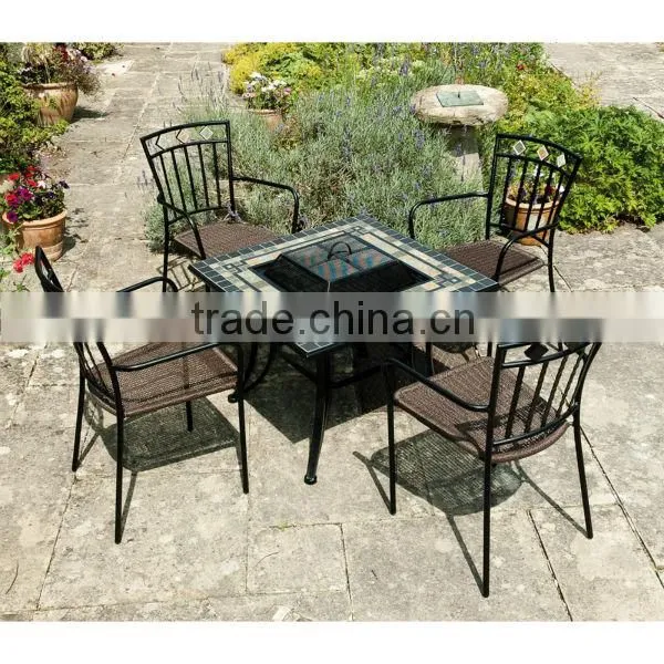 Outdoor Mosaic Slate Fire Pit Table