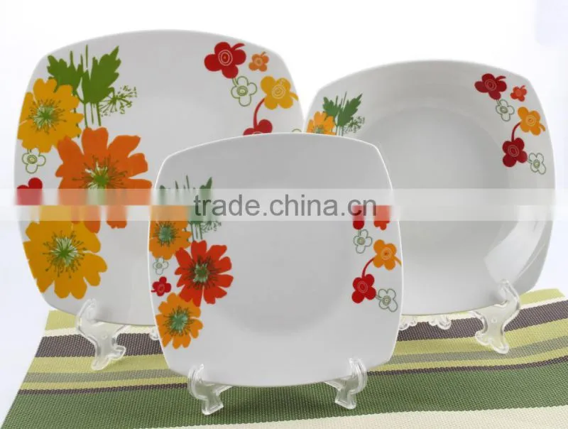 Square fine porcelain dinner sets for Peru homewares