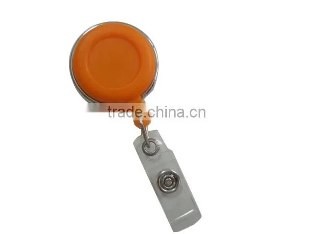 Round shape id retractable reel badge holder