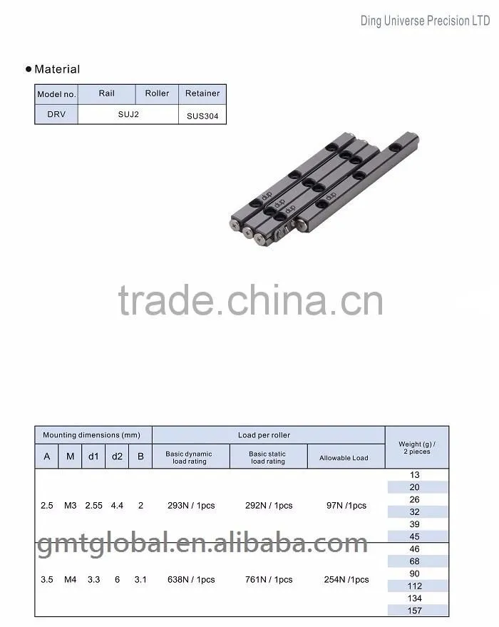 new dup DRD crossed roller slide with linear guideway slider guide rail