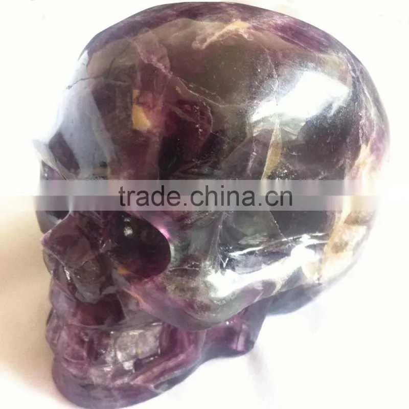 Natural Semi-precious Gemstone Purple Fluorite Skull