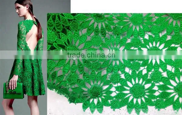 2014 Newest hot selling french lace wedding dress fabric with beads