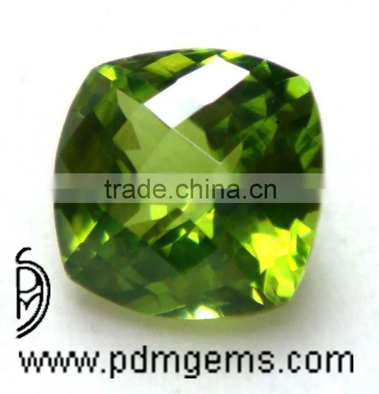 Peridot Cushion Checker Checkerboard Color Gemstone From Manufacturer