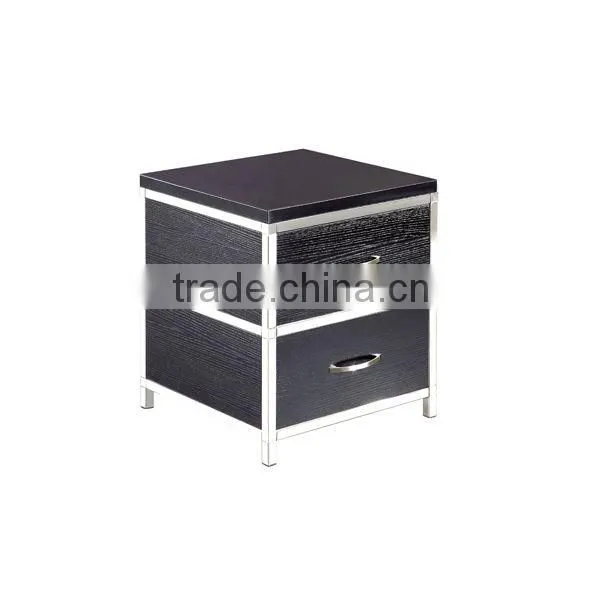 modern metal wood stainless steel nightstand