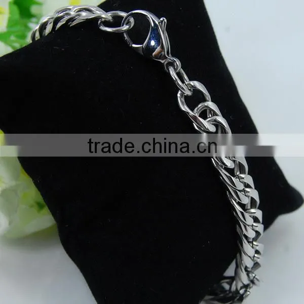 Heavy Metal Cuban Curb Link Chain Men's Bracelet Stainless Steel 22cm Length