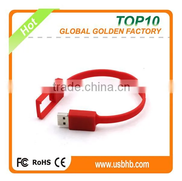 Colorful customized PVC bracelete bulk usb pen drive 64gb