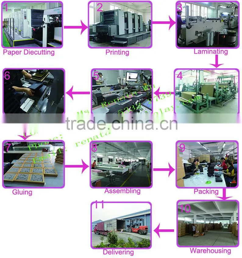 Jewerly paper board paper packaging box with ribbon