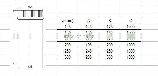 CE and painting galvanized chimney pipe single wall chimney pipe for wood burning stove