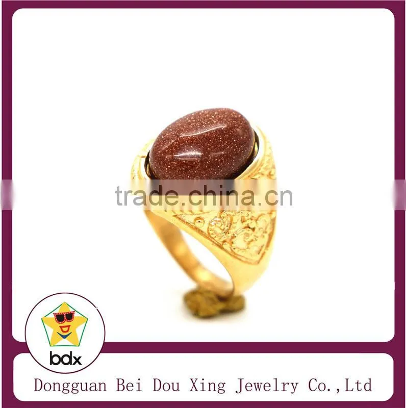 new products 2015 stainless steel rings, charm stone fashinale gold plated ring