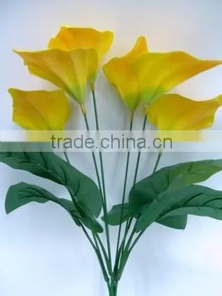 Newest H33cm Yellow Silk Flowers Artificial Calla Lily