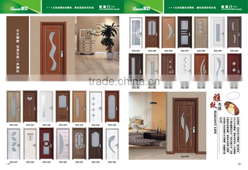 wood door with aluminum lines